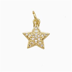 Copper Star Pendant Pave Zirconia 18K Gold Plated, approx 10mm [FN52339]