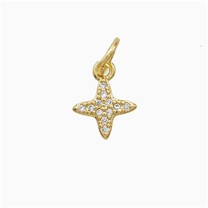 Copper Star Pendant Pave Zirconia 18K Gold Plated, approx 8mm [FN52344]