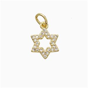 Copper Star Pendant Pave Zirconia 18K Gold Plated, approx 10mm [FN52354]