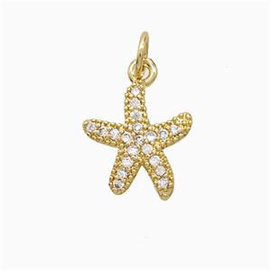 Copper Starfish Pendant Pave Zirconia 18K Gold Plated, approx 12mm [FN52362]