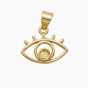 Copper Eye Pendant 18K Gold Plated, approx 10-15mm [FN52377]