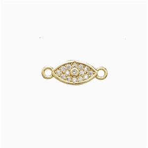 Copper Eye Connector Pave Zirconia 18K Gold Plated, approx 5-9mm [FN52380]