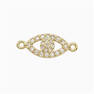 Copper Eye Connector Pave Zirconia 18K Gold Plated, approx 7.5-13mm [FN52385]