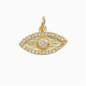 Copper Eye Pendant Pave Zirconia 18K Gold Plated, approx 8-16mm [FN52389]