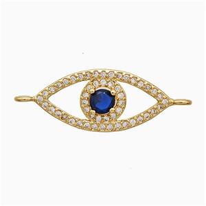Copper Eye Connector Pave Zirconia 18K Gold Plated, approx 10-22mm [FN52403]