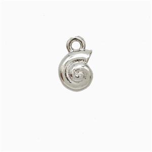 Copper Spiral Shell Pendant Platinum Plated, approx 6-7mm [FN52444]