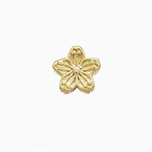 Copper Flower Beads Gold Plated, approx 7.5mm [FN52448]