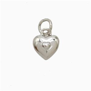 Copper Heart Pendant Platinum Plated, approx 8mm [FN52450]