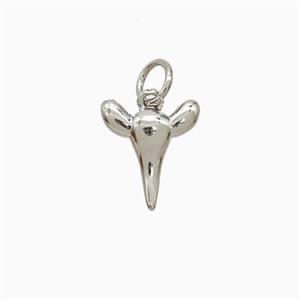 Copper Bullhead Pendant Platinum Plated, approx 10mm [FN52486]