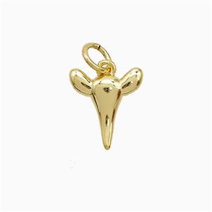 Copper Bullhead Pendant Gold Plated, approx 10mm [FN52487]