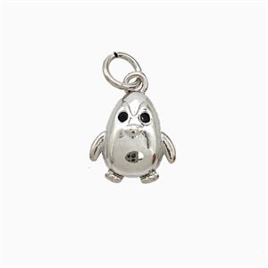 Copper Penguin Pendant Platinum Plated, approx 10-11mm [FN52489]