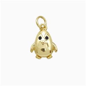 Copper Penguin Pendant Gold Plated, approx 10-11mm [FN52490]