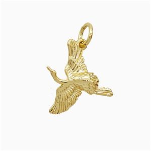 Copper Crane Pendant Birds Gold Plated, approx 14-15mm [FN52496]