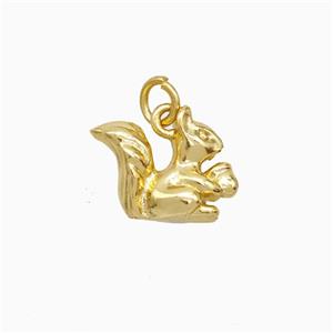 Copper Squirrel Pendant Gold Plated, approx 8-12mm [FN52508]
