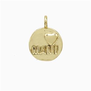 Copper MAMI Heart Pendant Gold Plated, approx 12mm [FN52526]