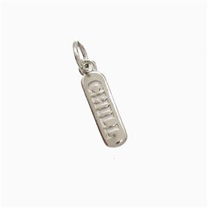 Copper Chill Pendant Stick Platinum Plated, approx 4-12mm [FN52545]