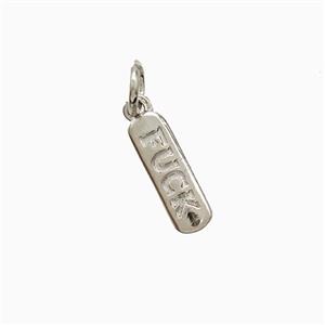 Copper Fuck Pendant Stick Platinum Plated, approx 4-12mm [FN52548]