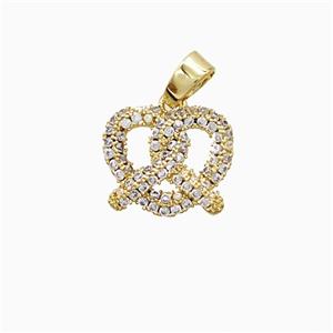 Copper Pendant Pave Zircon, Gold Plated, approx 12.5mm [FN52563]