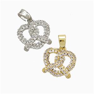 Copper Pendant Pave Zircon, Gold Plated, approx 12.5mm [FN52564]