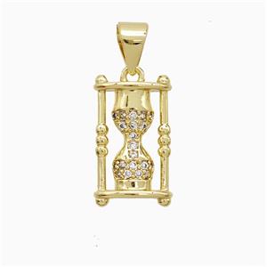 Copper Pendant Pave Zircon, Gold Plated, approx 9-15mm [FN52568]