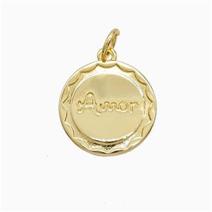 Copper Amor Pendant Gold Plated, approx 15mm [FN52590]