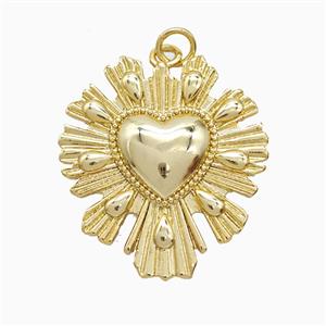 Copper Heart Pendant Gold Plated, approx 25-27mm [FN52612]