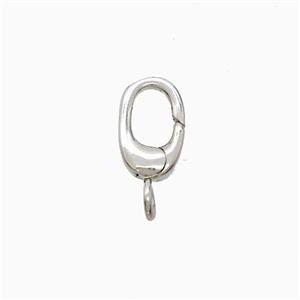 Copper Carabiner Clasp Platinum Plated, approx 6-10mm [FN52617]