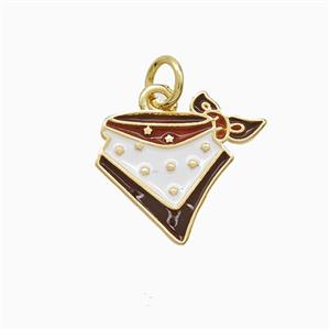 Copper Cowboy Charms Pendant Multicolor Enamel Gold Plated, approx 15mm [FN52645]