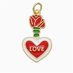 Enamel Copper Pendant, Gold Plated, approx 13-21mm [FN52743]