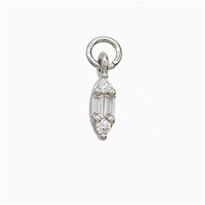 Copper Leaf Pendant Pave Zirconia Platinum Plated, approx 3.5-8mm [FN52791]