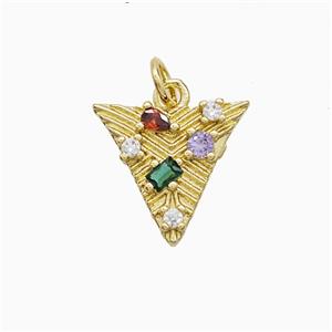 Copper Pendant Pave Zircon, Gold Plated, approx 15mm [FN52804]
