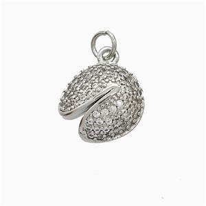 Copper Pendant Pave Zircon, Gold Plated, approx 12-13mm [FN52805]