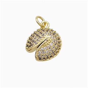 Copper Pendant Pave Zircon, Gold Plated, approx 12-13mm [FN52806]
