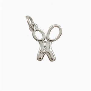 Copper Forfex Pendant Platinum Plated, approx 10-12mm [FN52825]