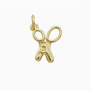 Copper Forfex Pendant Gold Plated, approx 10-12mm [FN52826]