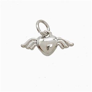 Copper Heart Angel Wings Pendant Platinum Plated, approx 5-14mm [FN52830]