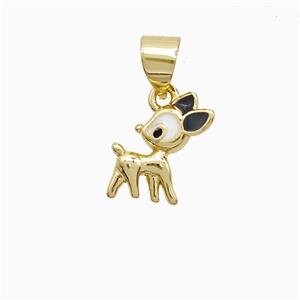 Copper Deer Pendant Enamel Gold Plated, approx 9-10mm [FN52832]