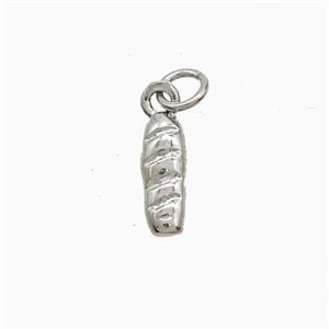 Copper French Baguette Pendant Platinum Plated, approx 4-11mm [FN52840]