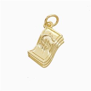Money Dollar Charms Copper Pendant Gold Plated, approx 8-12mm [FN52844]