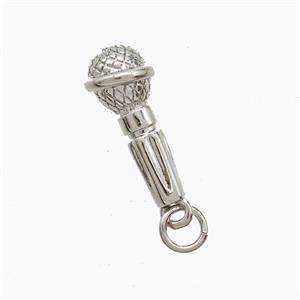 Copper Microphone Pendant Platinum Plated, approx 7-16mm [FN52852]