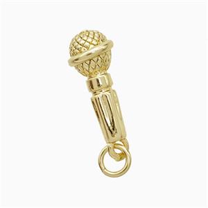 Copper Microphone Pendant Gold Plated, approx 7-16mm [FN52853]