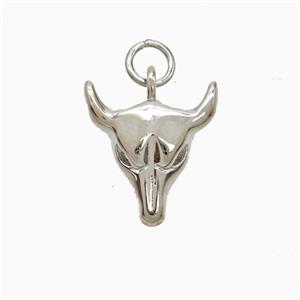 Copper Bullhead Pendant Platinum Plated, approx 13-14mm [FN52854]