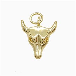 Copper Bullhead Pendant Gold Plated, approx 13-14mm [FN52855]