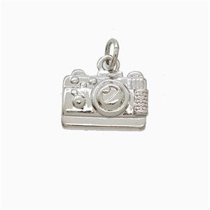 Copper Camera Pendant Platinum Plated, approx 9-13mm [FN52858]
