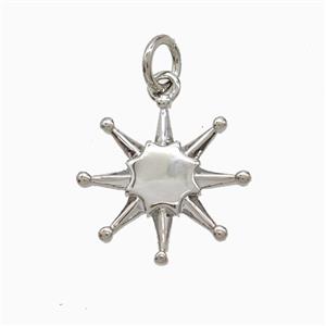 Copper Star Pendant Platinum Plated, approx 14.5mm [FN52860]
