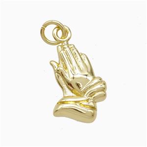 Copper Pendant Pave Zircon, Gold Plated, approx 10-17mm [FN52863]