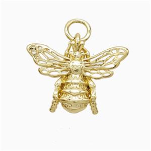 Copper Pendant Pave Zircon, Gold Plated, approx 13-18mm [FN52865]
