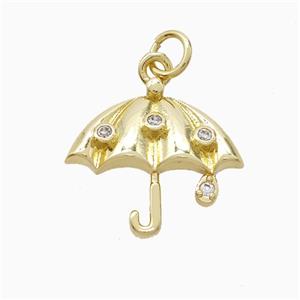 Copper Pendant Pave Zircon, Gold Plated, approx 16-17mm [FN52867]