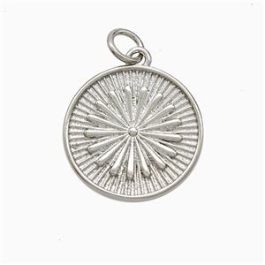 Copper Sun Pendant Platinum Plated, approx 17mm [FN52869]