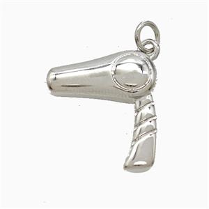 Copper Hairdriver Pendant Platinum Plated, approx 17mm [FN52880]